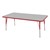 Rectangle Adjustable-Height Activity Table (60" W x 30" D) - Gray top w/ red edge
