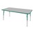 Rectangle Adjustable-Height Activity Table (72" W x 36" D) - Gray top w/ green edge