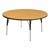Round Color-Banded Adjustable-Height Activity Table - Oak top w/ black edge