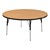 Round Color-Banded Adjustable-Height Activity Table - Oak top w/ black edge