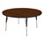 Round Color-Banded Adjustable-Height Activity Table - Teak top w/ black edge