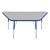 Trapezoid Adjustable-Height Activity Table - Gray top w/ blue edge