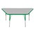 Trapezoid Adjustable-Height Activity Table - Gray top w/ green edge
