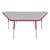 Trapezoid Adjustable-Height Activity Table - Gray top w/ red edge