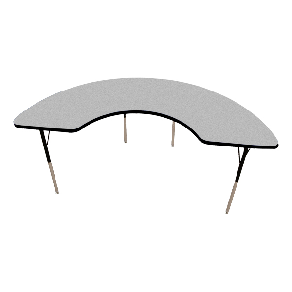 Half-Moon Adjustable-Height Activity Table - Gray top w/ black edge