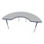 Half-Moon Adjustable-Height Activity Table - Gray top w/ blue edge