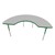 Half-Moon Adjustable-Height Activity Table - Gray top w/ green edge