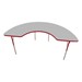 Half-Moon Adjustable-Height Activity Table - Gray top w/ red edge