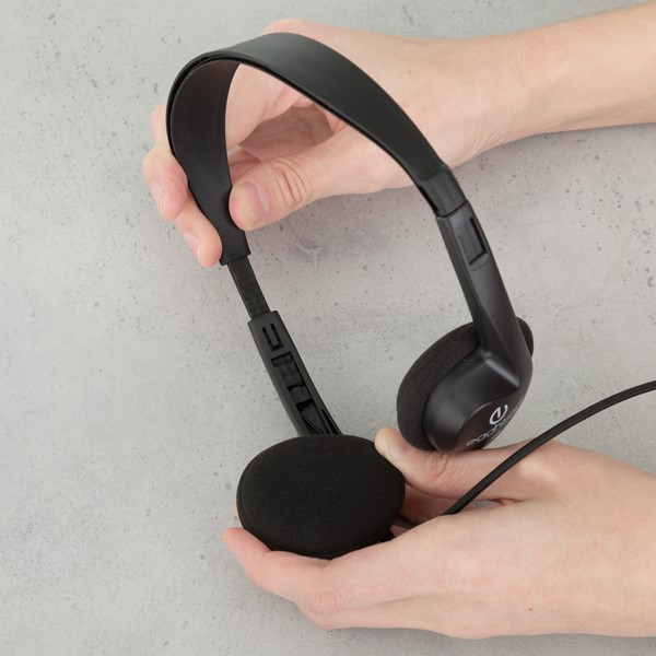 Stereo School Headphones w/ Tangle-Free Cord - Black