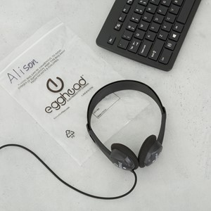 Stereo School Headphones w/ Tangle-Free Cord - Black - Storage Bag