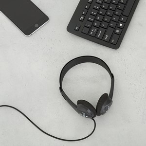 Stereo School Headphones w/ Tangle-Free Cord - Black