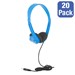 Pack of 20 Stereo School Headphones w/ Tangle-Free Cord