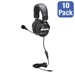 Pack of 10 Stereo Headsets w/ Boom Microphones