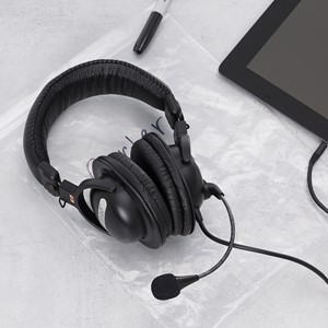 Stereo Headset w/ Boom Microphone & Mobile-Ready Plug