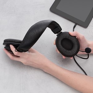 Stereo Headset w/ Boom Microphone & Mobile-Ready Plug - Flexibility