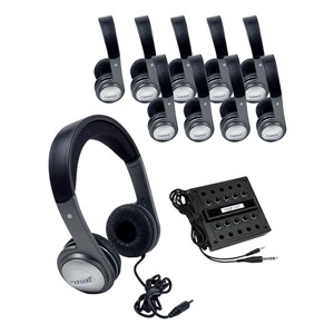 Cushioned Headband Stereo Headphones Listening Center