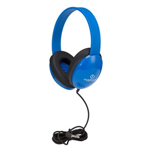 Heavy-Duty Kids Headphone w/ Tangle-Free Fabric Cord - Blue