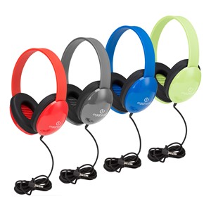 Pack of 10 Heavy-Duty Kids' Headphones w/ Tangle-Free Fabric Cord