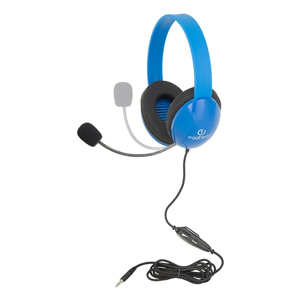 Mobile-Ready Kids Headphone w/ Boom Microphone & Tangle-Free Fabric Cord