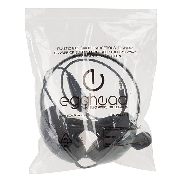 Mobile-Ready Kids Headphone w/ Boom Microphone & Tangle-Free Fabric Cord - Storage Bag