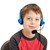 Mobile-Ready Stereo School Headphones w/ Boom Microphone - Blue/Black