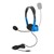 Mobile-Ready Stereo School Headphones w/ Boom Microphone - Blue/Black