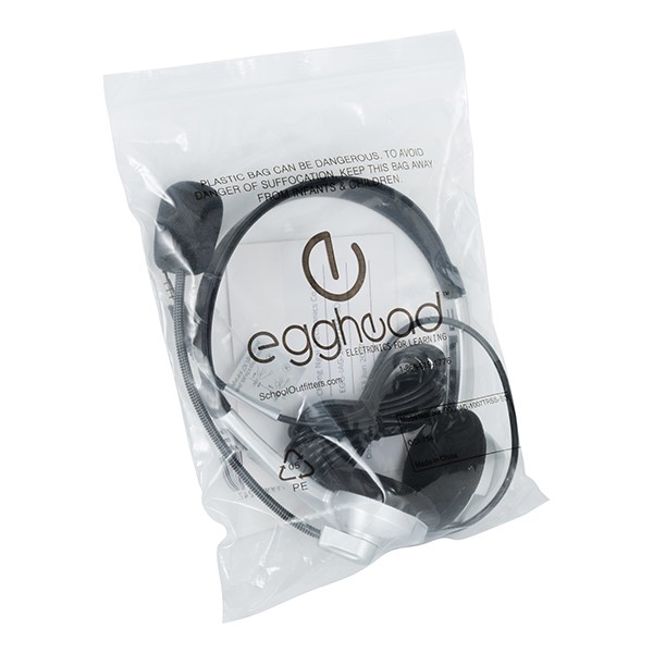 Stereo School Headphone w/ Boom Mic & Mobile Ready 3.5mm Adapter - Storage Bag