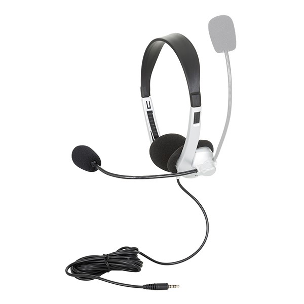Stereo School Headphone w/ Boom Mic & Mobile Ready 3.5mm Adapter