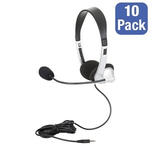 Pack of 10 Stereo School Headphones w/ Boom Microphone