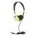 Essentials: Heavy-Duty Stereo School Headphones w/ Leatherette Ear Cushion & Tangle-Free Cord - Green Apple