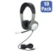 Pack of 10 Mobile-Ready USB Multimedia Headsets w/ Volume Control