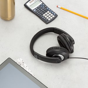 School Testing Stereo Headphones in a classroom setting