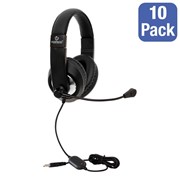 Pack of 10 USB School Testing Headsets w/ Boom Microphone