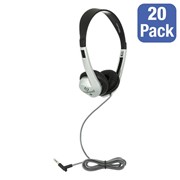Pack of 20 School Stereo Headphones w/ Leatherette Ear Cushions