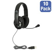 Pack of 10 Premium Over-Ear School Testing & USB Multimedia Headset