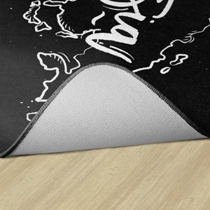 Modern World Map Rug - Backing