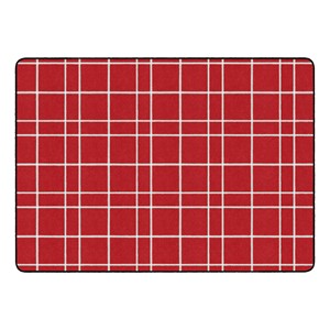Checkered Rug (6' W x 8' 4" L) - Red