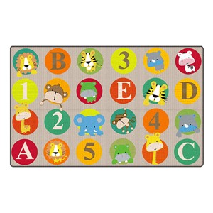 ABC & 123 Animals Rug (7' 6" W x 12' L) - Light