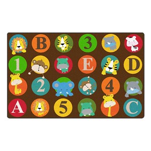 ABC & 123 Animals Rug (7' 6" W x 12' L) - Dark