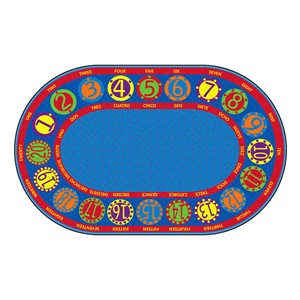 Bilingual Numbers Circles Rug