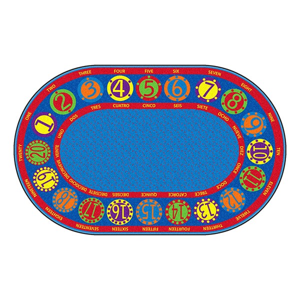 Bilingual Numbers Circles Rug