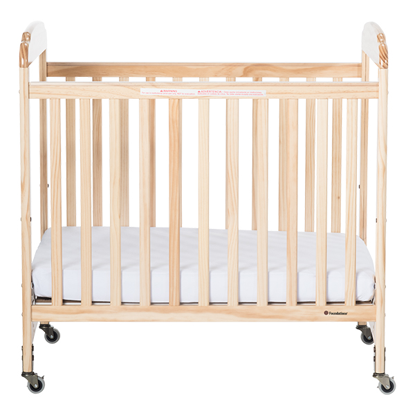 Next Generation Serenity Compact Fixed-Side Clearview Safety Crib - Natural