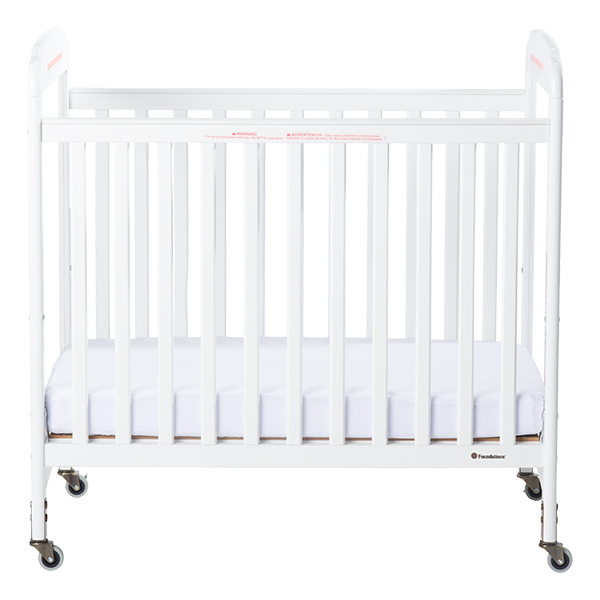 Next Generation Serenity Compact Fixed-Side Clearview Safety Crib - White