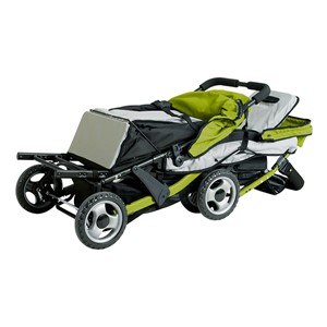 Trio Sport Tandem Stroller - Lime - Shown folded