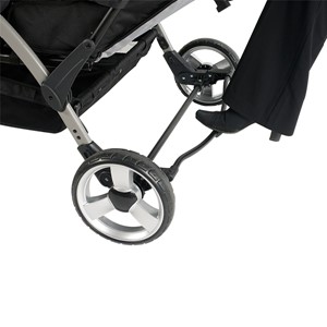 Quad Sport Stroller - Lime - Foot-activated brake detail