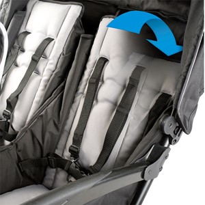 Quad Sport Stroller - Lime - Reclining seat detail