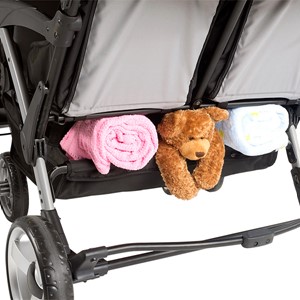 Quad Sport Stroller - Lime - Lower basket detail