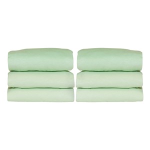 Pack of Six SafeFit Elastic Fitted Crib Sheets - Full-Size - Mint Green