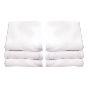 Pack of Six SafeFit Elastic Fitted Crib Sheets - Full-Size - White