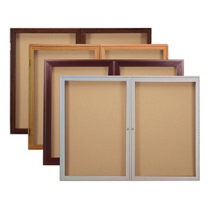 Indoor Enclosed Bulletin Boards w/ Two Doors